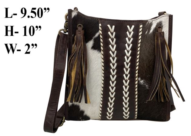 Klassy Cowgirl Hair on Cowhide Leather Conceal Carry Crossbody Bag #3